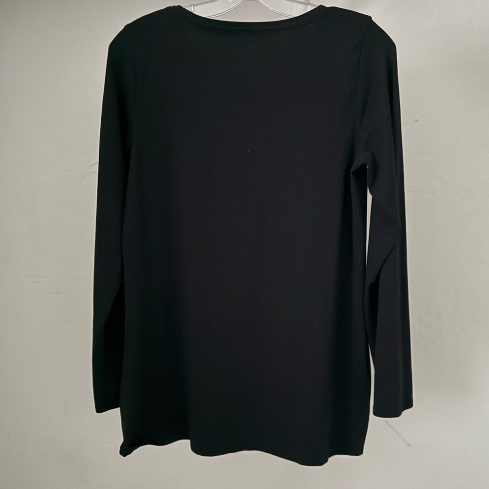 Bundle 3 for 50% off J.Jill Pure Jill Black Pima Long Sleeve Stretch Cotton Tee - Picture 5 of 5